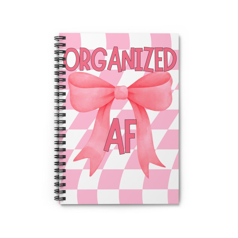 Organized AF Spiral Notebook: Funny Pink Bow Journal image 1