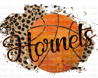 Hornets Basketball, Sublimation, Leopard Softball Sports, Instant Design Download, PNG File