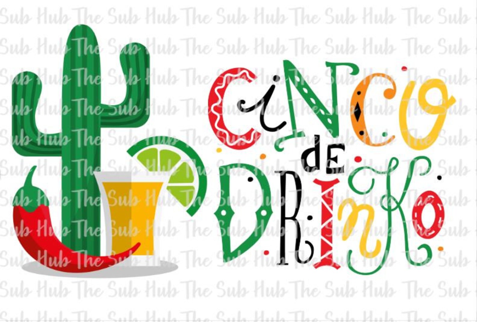 Cinco De Drinko V1 Sublimation Clip Art Digital Design - Etsy