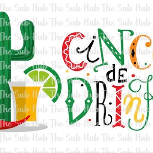 Cinco de Mayo Clip Art: Cactus, Tequila, Pepper (PNG File)