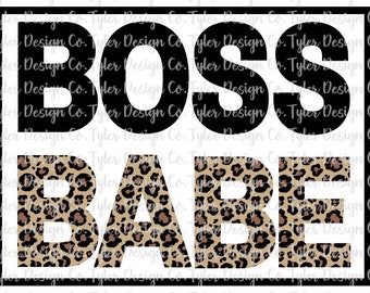 Boss Babe Leopard Watercolor PNG - Girl Power Digital Design (Digital Download)