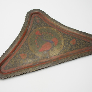 Vintage Peacock Brass Tray - DandTBarnFinds