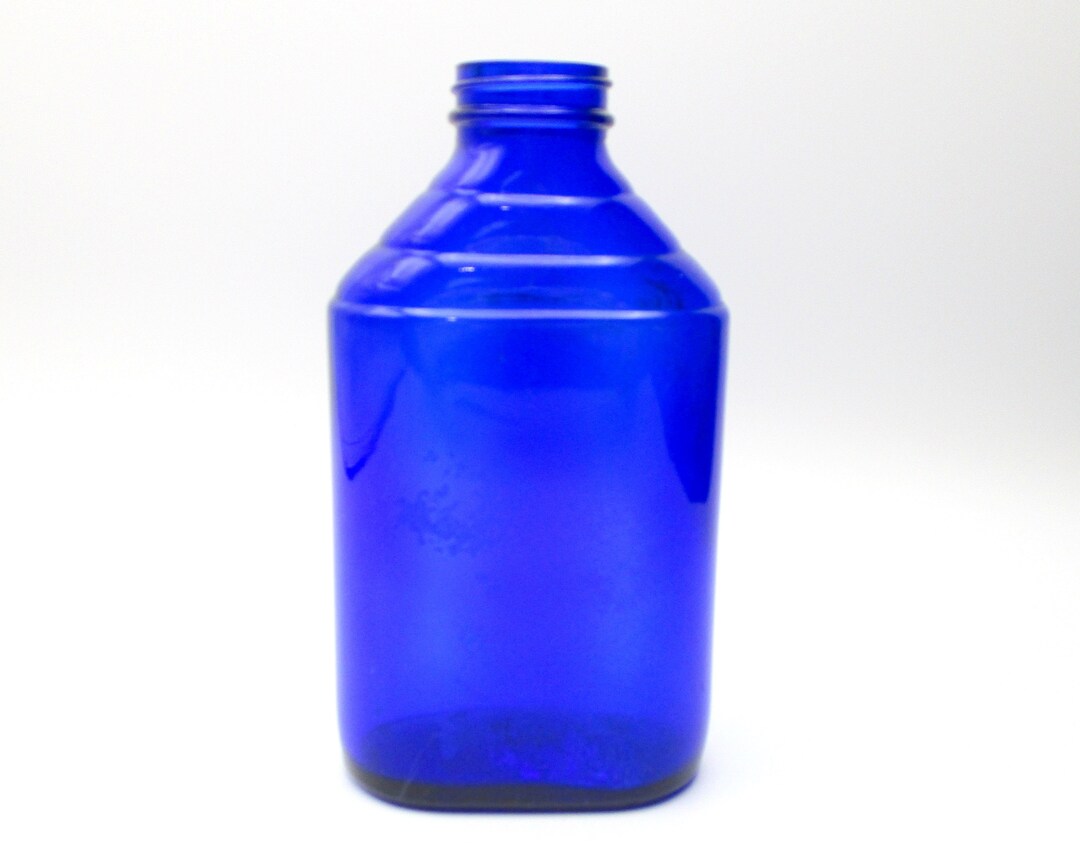 Vintage Blue Medicine Bottle by Hazel Atlas Glass Co Ca. 1882 Etsy