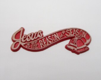 Imán vintage para refrigerador "Jesús es la razón de la temporada" - DandTBarnFinds