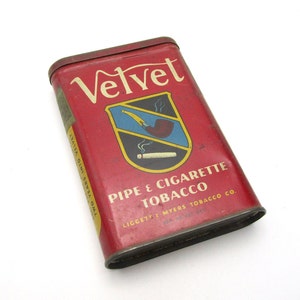 velvet tobacco tin age Cardboard Pocket Vintage Velvet Pipe & Tobacco
