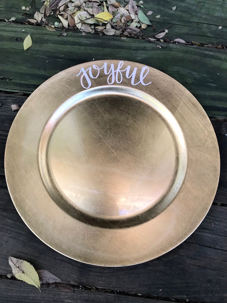 Joyful Gold Charger Plate