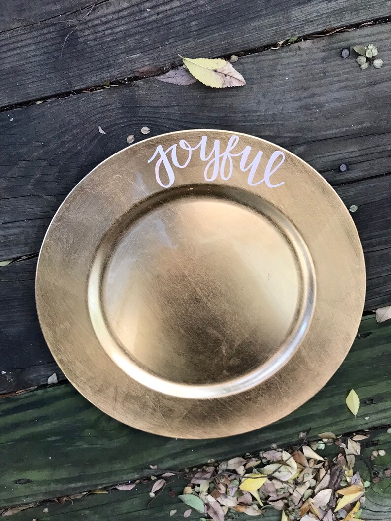 Joyful Gold Charger Plate