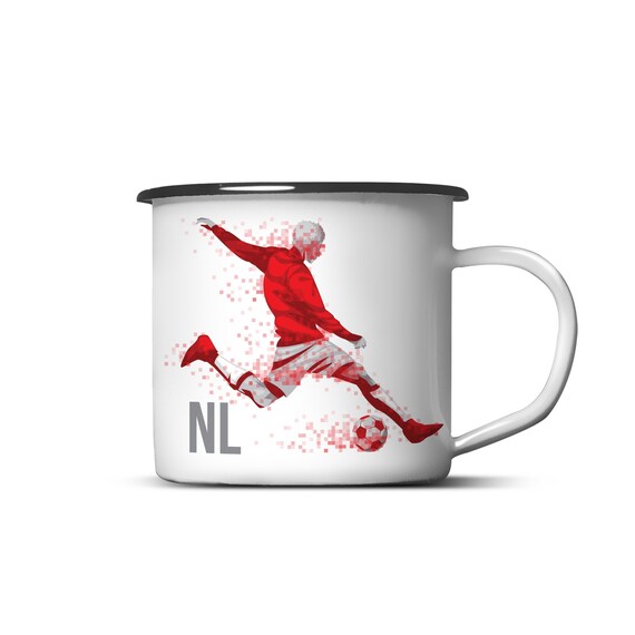 Personalisierte Fussball Fussballer Emaille Becher Tasse Etsy