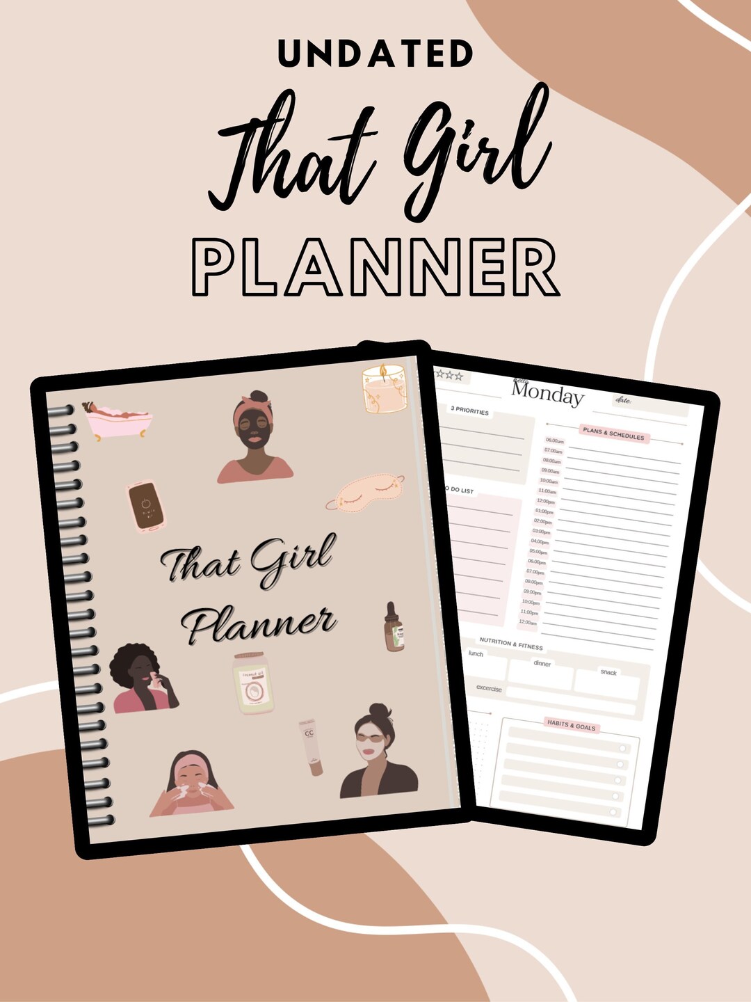 That Girl Planner, Undated Digital Planner, 2023 Planner, 2024 Planner ...