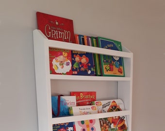 Scaffale per libri per bambini, libreria biblioteca per la camera di un bambino, libreria per bambini, libreria per bambini, libreria a parete, mensola sospesa