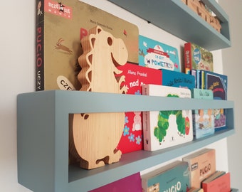 Kinder-Bücherregal, Wand-Bücherregal, Montessori-Bücherregal, Kinderzimmer-Bücherregal, Farbbücherregale, Bücherregal