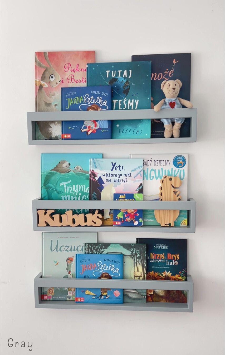 Children's bookshelf bookcase, Wall book shelf, Montessori bookshelf, Nursery bookshelf, Color bookshelves, Bücherregal