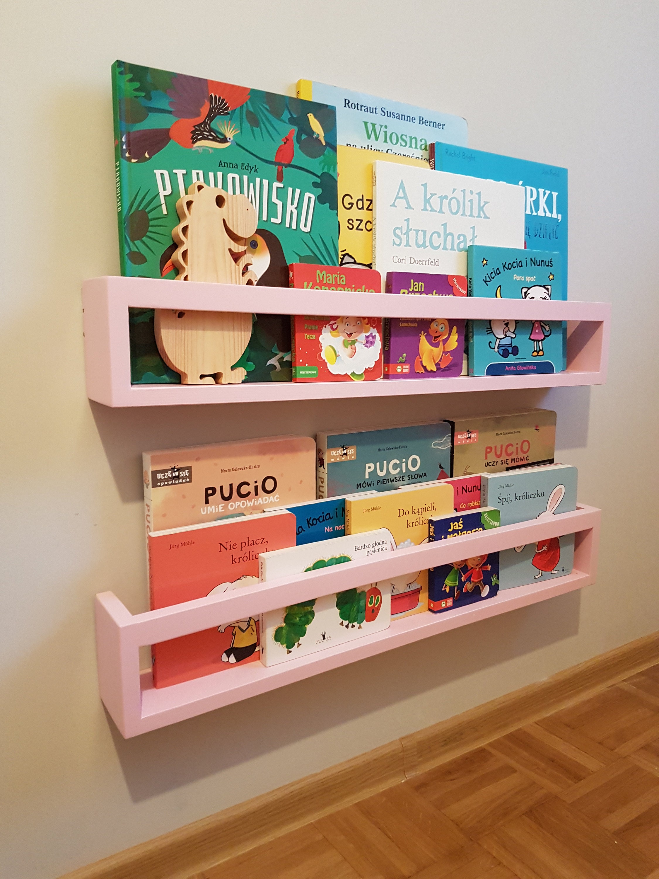 Children's bookshelf bookcase, Wall book shelf, Montessori bookshelf, Nursery bookshelf, Color bookshelves, Bücherregal