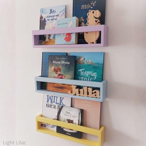 Children's bookshelf bookcase, Wall book shelf, Montessori bookshelf, Nursery bookshelf, Color bookshelves, Bücherregal image 12