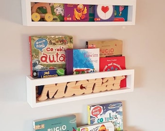 Children's bookshelf bookcase, Wall book shelf, Montessori bookshelf, Nursery bookshelf