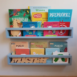Children's bookshelf bookcase, Wall book shelf, Montessori bookshelf, Nursery bookshelf, Color bookshelves, Bücherregal image 5