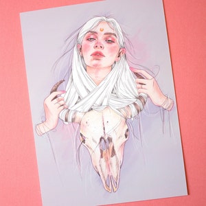 Uma Impressão de Sonho | 5x7 | Arte Boho | Caveira | Caprichoso