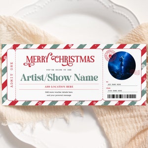 Weihnachts-Konzert-Karte EDITIERBARE, Broadway Show Ticket Vorlage druckbar, Urlaubs-Überraschungs-Karte, Weihnachts-Event-Karten, Konzert-Karte