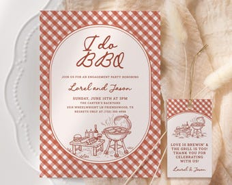 Zaproszenie na wieczór panieński z grillem, zaproszenie na przyjęcie zaręczynowe, zaproszenie na kolację przed grillem, zaproszenie na grilla w ogrodzie (edytowalne, do druku) DB38