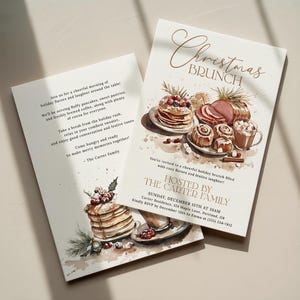 Christmas Brunch Invitation Template, Editable Holiday Brunch Invite, Christmas Breakfast Party, Friendsmas Invitation, Digital Download
