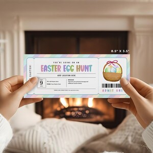 Easter Egg Hunt Ticket Template, Editable Easter Egg Hunt Invitation ...
