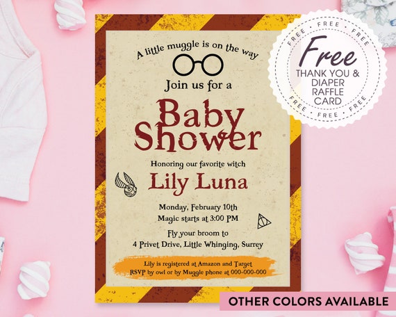 harry potter baby shower invitations