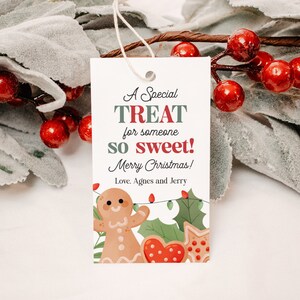 Christmas Treat for Someone Sweet EDITABLE, Christmas Sweet Treat Gift Tag Printable, Holiday Cookie Gift Label, Gingerbread Gift Tag