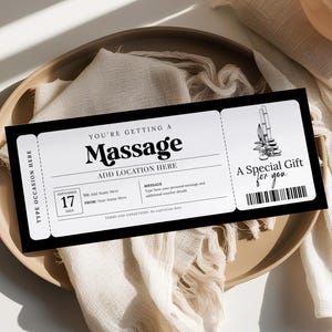 Coupon-cadeau de massage MODIFIABLE, certificat d'une journée de spa imprimable, coupon de traitement au spa, bon de massage personnalisé, toute occasion