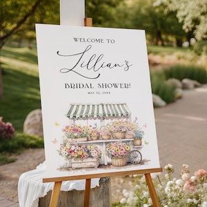 Fresh Off the Market Bridal Shower Welcome Sign EDITABLE, Farmers Market Bridal Shower Welcome Poster, She&#39;s Off The Market Sign Decor FM14