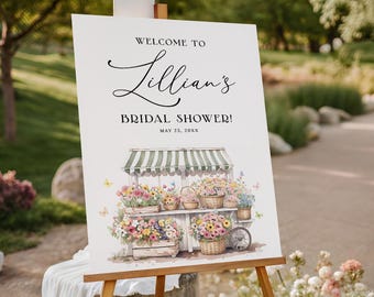 Fresh Off the Market Bridal Shower Welcome Sign EDITABLE, Farmers Market Bridal Shower Welcome Poster, She's Off The Market Sign Decor FM14