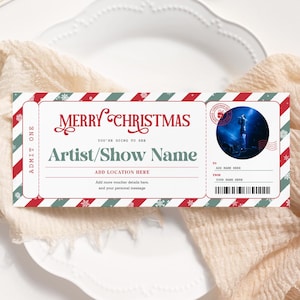 Christmas Concert Ticket EDITABLE, Holiday Surprise Ticket, Concert Ticket Template Printable, Christmas Event Tickets, Concert Gift Ticket