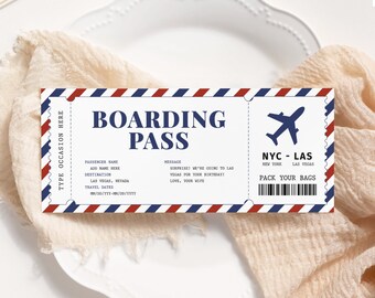 Printable Plane Ticket Surprise Gift Boarding Ticket - Etsy