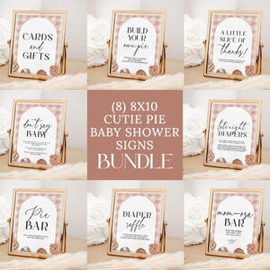 Set di cartelli per baby shower Cutie Pie, 8 cartelli da tavolo per baby shower Sweetie Pie, decorazioni stampabili a tema autunnale per baby shower CP09