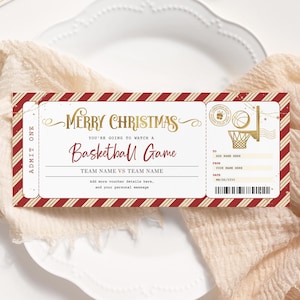 Basketball-Spiel-Weihnachtskarte BEARBEITBAR, Überraschungs-Basketball-Geschenkgutschein zum Ausdrucken, Sportgutschein, Basketball-Kartenvorlage