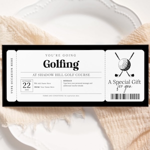 Golf-Gutschein EDITIERBAR, Golf-Gutschein zum Ausdrucken, Golf-Karte Vorlage, Golf-Geschenkgutschein, Erfahrungsgeschenkkarte für jeden Anlass