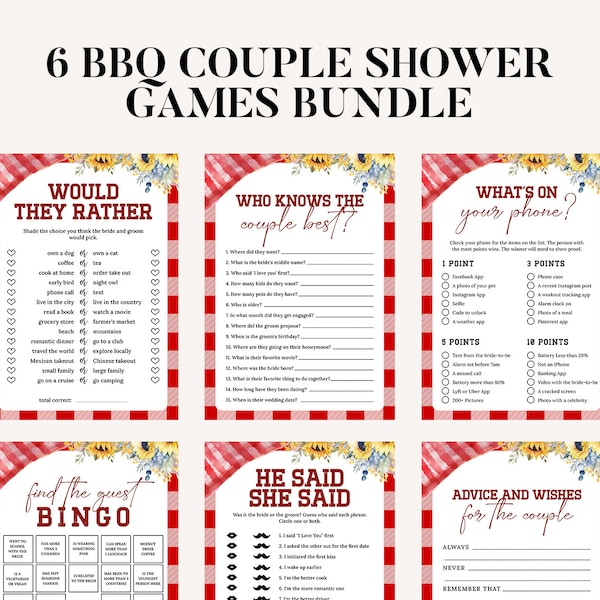 I Do BBQ Games Bundle EDITABLE, Printable Bbq Couple Shower Games, Coed Wedding Engagement Party Games, Couples Bridal Shower Games DS58