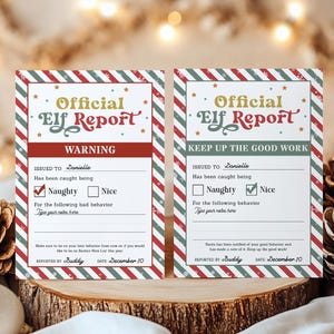 Elf Report Card EDITABLE, Naughty or Nice Behavior, Christmas Elf Ideas, Elf Card Template, Warning Report, Elf Behavior Report CR25