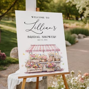Fresh Off the Market Bridal Shower Welcome Sign EDITABLE, Farmers Market Bridal Shower Welcome Poster, She&#39;s Off The Market Sign Decor FM14