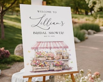 Fresh Off the Market Bridal Shower Welcome Sign EDITABLE, Farmers Market Bridal Shower Welcome Poster, She's Off The Market Sign Decor FM14