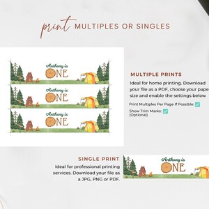 One Happy Camper Water Bottle Labels EDITABLE, First Birthday Party ...