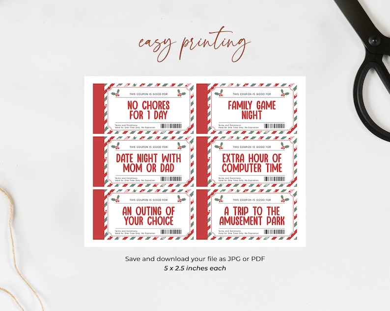 Christmas Coupon Book EDITABLE Printable Santa Coupon Book Etsy
