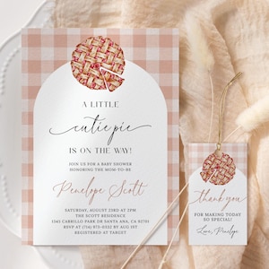 Invito per baby shower Cutie Pie MODIFICABILE, Invito per baby shower Sweetie Pie, Baby shower Little Cutie Pie, Baby shower a tema torta autunnale CP09