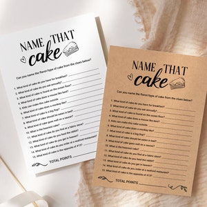Name That Cake Game, Printable Bridal Shower Game, Rustic Engagement Party Game, Baby Shower, Wedding Shower Game, INSTANT DOWNLOAD BG05