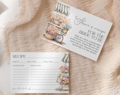 Fresh Off the Market Bridal Shower Recipe Card Template EDITABLE, Farmers Market Bridal Shower Recipe Request, She's Off The Market FM14