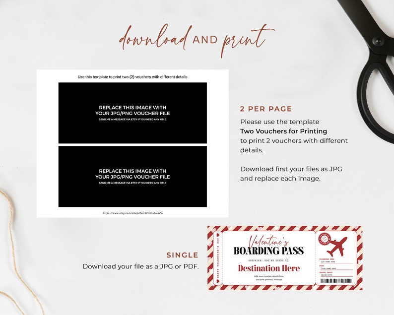 Valentines Boarding Pass Template EDITABLE Surprise Trip - Etsy