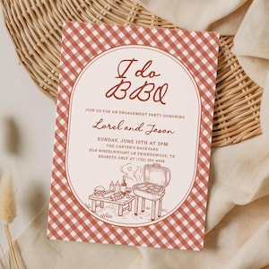 I Do BBQ Couples Shower Invitation Template, Editable Engagement Party Invitation, BBQ Rehearsal Dinner Invite, Backyard BBQ Invite DB38