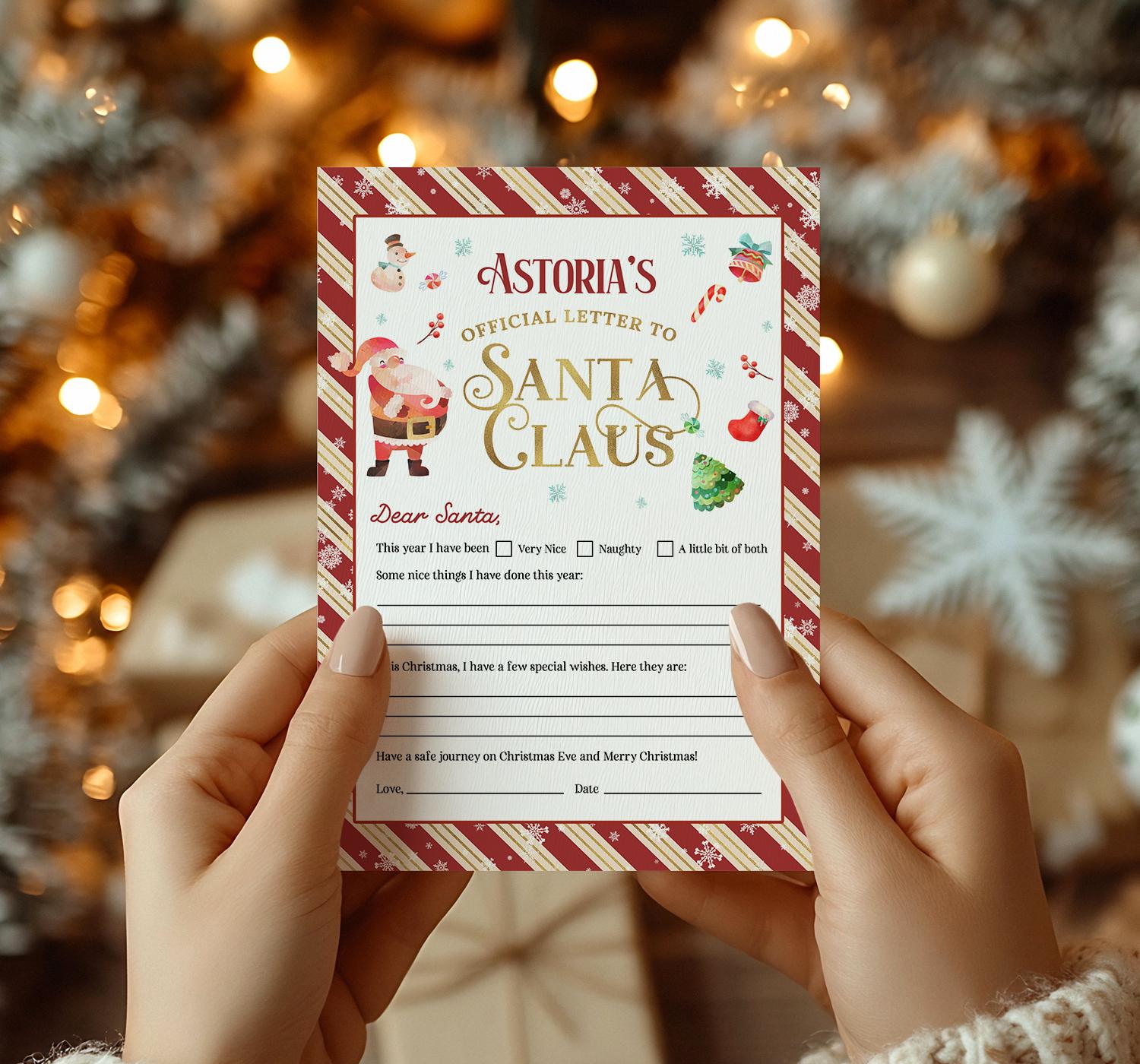 Christmas Letter to Santa EDITABLE, Santa Letter Template