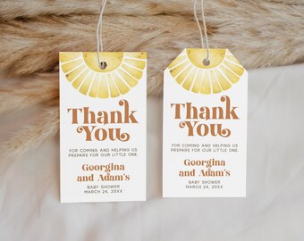 Sunshine Favor Tags EDITABLE, Boho Sun Baby Shower Thank You Tags Printable, Sunshine Gift Tags, Thank You For Coming Favor Tags RS03