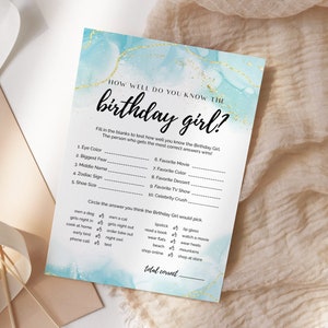Who Knows Birthday Girl Best EDITABLE, Would She Rather Game Printable, Birthday Games For Her, How Well Do You Know The Birthday Girl