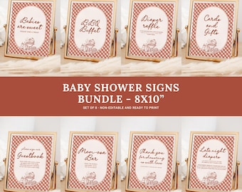 Zestaw znaków na baby shower Baby Q, znak na stół na imprezę z grillem BBQ, dekoracja na grilla w ogrodzie, dekoracja grilla dla par z okazji ujawnienia płci BQ12